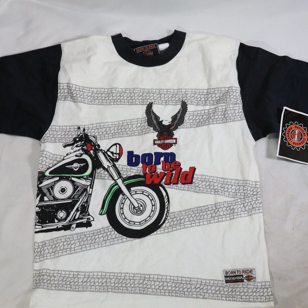 VTG HARLEY DAVIDSON Born to be Wild Boys Shirt NWT Sz L 14/16